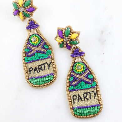 MARDI GRAS PARTY BEADED EARRING