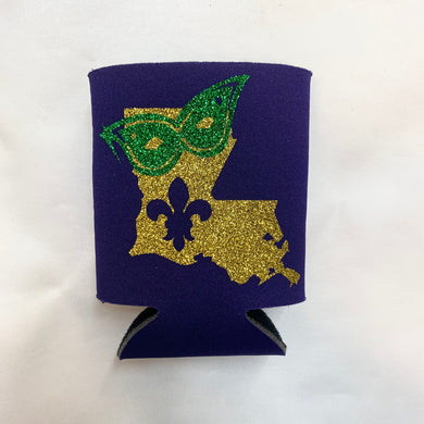 MARDI GRAS CAN COOZIE