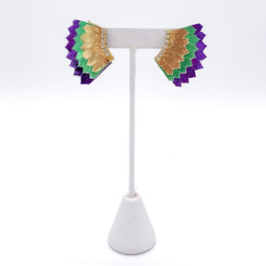 MARDI GRAS MAMBO LEATHER EARRINGS