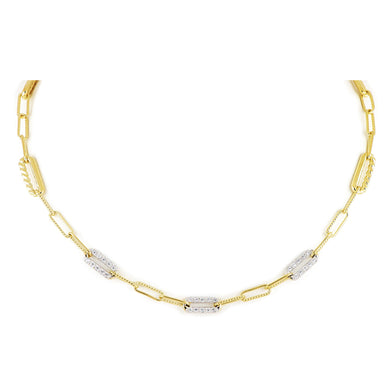 DIAMANTE LINK STATION 17 INCH NECKLACE