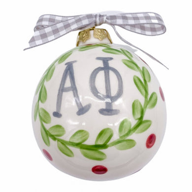 ALPHA PHI DOT CERAMIC ORNAMENT