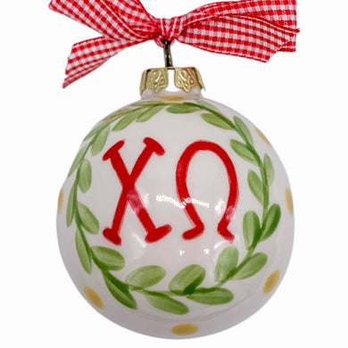 CHI OMEGA DOT CERAMIC ORNAMENT