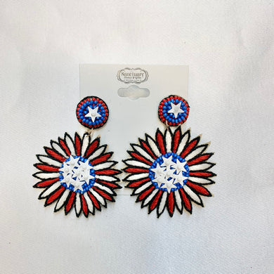 PATRIOTIC FLOWER EARRING