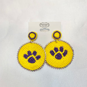 COLLEGE COLOR PAW DISK EARRING