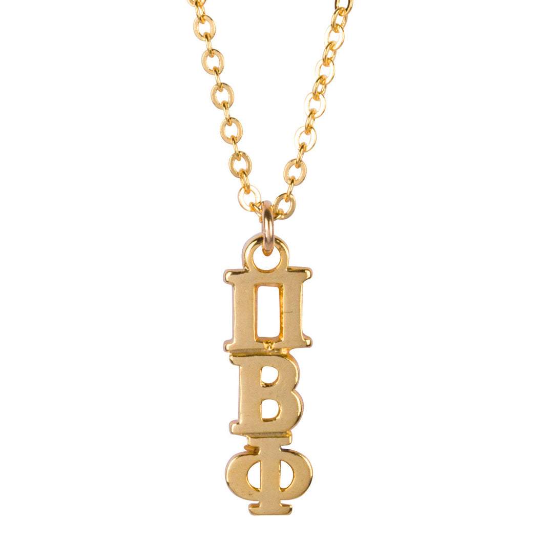 PI BETA PHI GOLD LAVALIERE NECKLACE