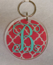 PINK INITIAL KEYCHAIN