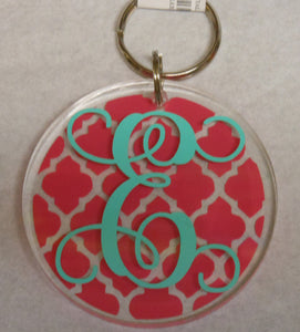 PINK INITIAL KEYCHAIN