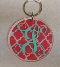 PINK INITIAL KEYCHAIN
