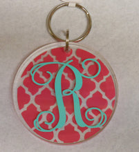 PINK INITIAL KEYCHAIN