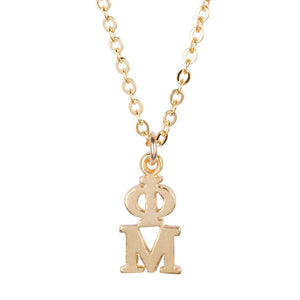 PHI MU GOLD LAVALIERE NECKLACE