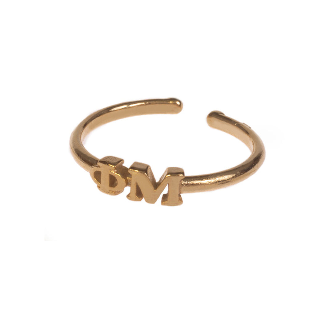 PHI MU LETTER RING