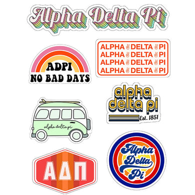 ALPHA DELTA PI RETRO STICKERS