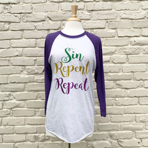 SIN REPENT REPEAT RAGLAN SHIRT