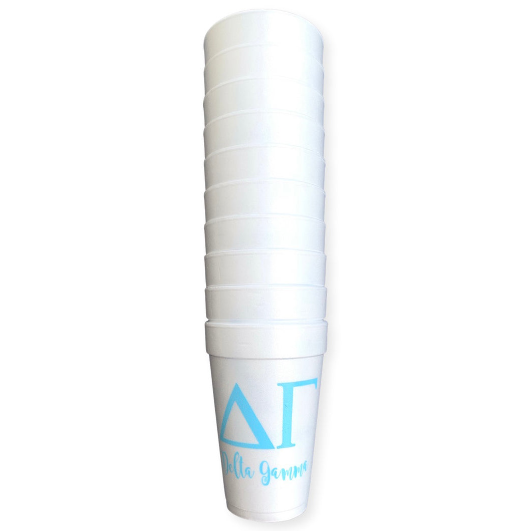 DELTA GAMMA STYROFOAM CUPS