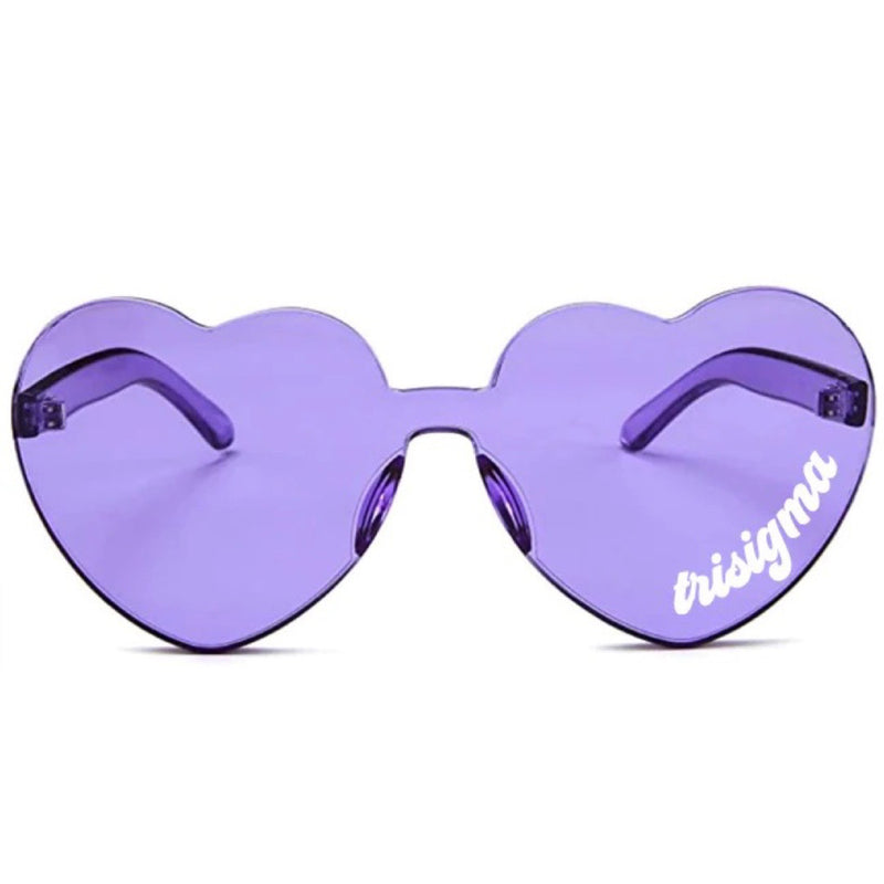 Purple heart shaped sunglasses on sale