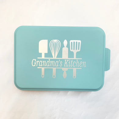 PERSONALIZED 9X13 BAKING PAN WITH LID TEAL