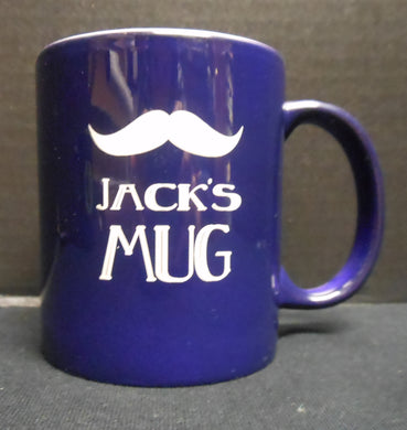 PERSONALIZED WHITE AND NAVY MUG