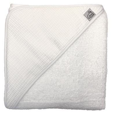 PERSONALIZED WHITE WAFFLE HOODED TOWEL