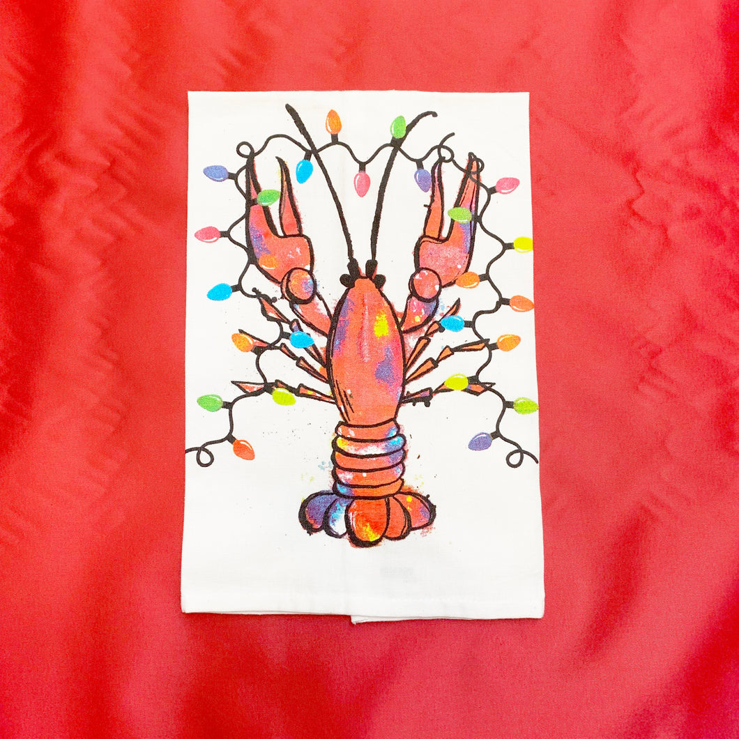 CHRISTMAS CRAWFISH KITCHEN TOWEL