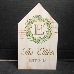 PERSONALIZED WREATH HOUSE BLOCK