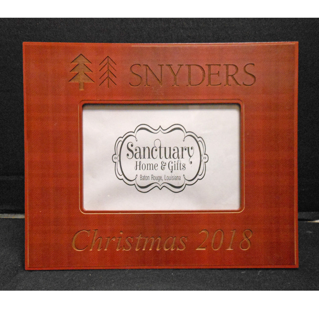 PERSONALIZED RED PLAID FRAME