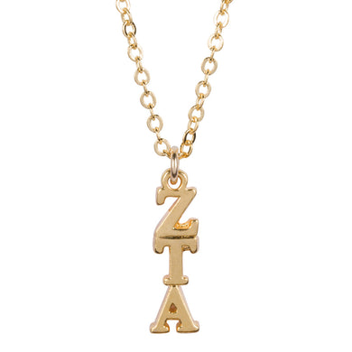 ZETA TAU ALPHA GOLD LAVALIERE NECKLACE